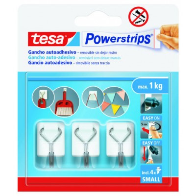 BLISTER 3 GANCHOS ADHESIVOS ALAMBRE POWERSTRIPS 1KG TAMAÑO S BLANCO TESA 57615-00001-00 (Espera 4 dias) en Huesoi