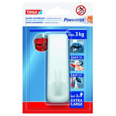 BLISTER GANCHO ADHESIVO XL RECTANGULAR POWERSTRIPS 3KG BLANCO TESA 59029-00001-00 (Espera 4 dias) en Huesoi