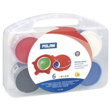 Milan Maletín 6 tarros de pintura para dedos de colores 100 ml (Espera 4 dias) en Huesoi