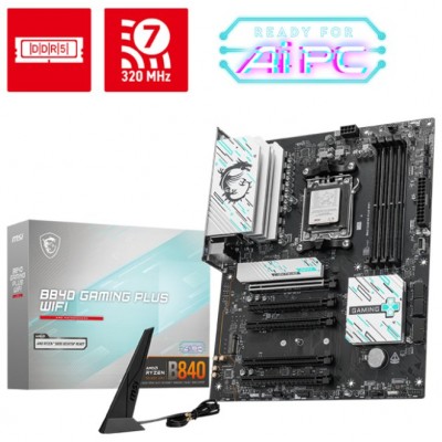 PLACA MSI B840 GAMING PLUS WIFI,AMD,AM5,B840,4DDR5,USB TYPE-C,WIFI,AURA,ATX (Espera 4 dias) en Huesoi
