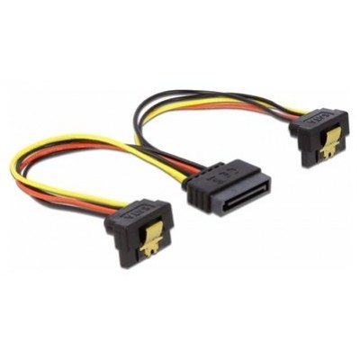 Delock Cable power sata 15pin 2x sata hdd angled en Huesoi