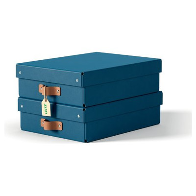 PACK 2 CAJAS DE ALMACENAMIENTO CART&Oacute;N MEDIANA BAJA COLOR AZUL LEITZ 61480068 (Espera 4 dias) en Huesoi