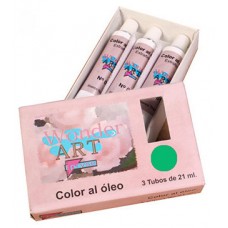 CAJA 3 TUBOS 21ML. ÓLEO Nº.47 VERDE PERMANENTE WONDER ART BY PRYSE 6250047 (Espera 4 dias) en Huesoi