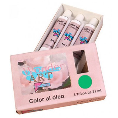 CAJA 3 TUBOS 21ML. ÓLEO Nº.47 VERDE PERMANENTE WONDER ART BY PRYSE 6250047 (Espera 4 dias) en Huesoi