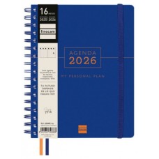 AGENDA 16 MESES SEPTIEMBRE 2025-DICIEMBRE 2026 TEMPUS 4&ordm; 155X212 SEMANA VISTA VERTICAL AZUL+ FINOCAM 626600426 (Espera 4 dias) en Huesoi