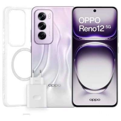 OPPO RENO 12 5G 256GB 12GB SILVER CASE/STIC/CAR 80W (Espera 4 dias) en Huesoi