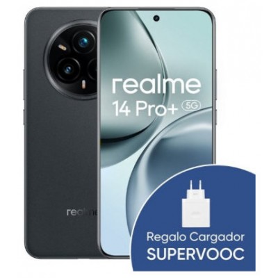 REALME 14 PRO+ 5G 512GB 12GB SUEDE GREY INT NFC + SUPERVOOC 120W POWER ADAPTER WHITE (Espera 4 dias) en Huesoi