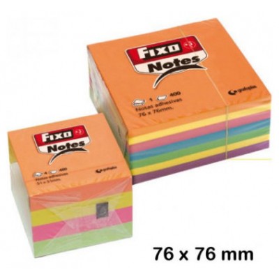 CUBO 400 NOTAS ADHESIVAS 76X76MM NEON FIXO 65005483 (Espera 4 dias) en Huesoi