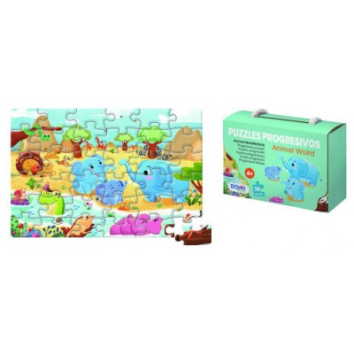 PUZZLE DE 36 PIEZAS - A PARTIR DE 4-6 AÑOS - ANIMAL WORLD DOHE 65009 (Espera 4 dias) en Huesoi