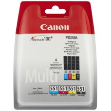 Canon CLI-551 B/C/M/Y Standard Capacity, 4-pack Blister Pixma iP7250/iP8750 en Huesoi