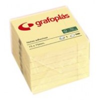 BLOC 100 NOTAS ADHESIVAS 75X75MM AMARILLAS GRAFOPLAS 65205460 (MIN12) (Espera 4 dias) en Huesoi