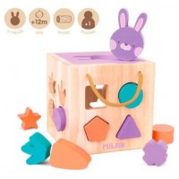 JUGUETE EDUCATIVO DE MADERA CUBO PARA ENCAJAR PIEZAS "RABBIT" MILAN 660505 (Espera 4 dias) en Huesoi