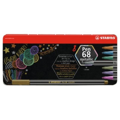 ESTUCHE METAL 6 UNIDADES PEN 68 METALLIC COLORES SURTIDOS STABILO 6808/8-31 (Espera 4 dias) en Huesoi