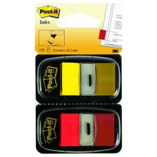 PACK 2 DISPENSADORES X 50 MARCADORES INDEX 25,4X43,2MM COLORES ROJO/AMARILLO 680-RY2 POST-IT 7000052571 (Espera 4 dias) en Huesoi