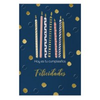 PACK 6 TARJETAS DE FELICITACIÓN CUMPLEAÑOS - TAMAÑO 11,5 X 17 CM - MODELO VELAS DOHE 70068 (Espera 4 dias) en Huesoi