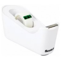 DISPENSADOR PORTARROLLOS C18 DE SOBREMESA COLOR BLANCO CON ROLLO CINTA INVISIBLE 19MM X 33M MAGIC C18-W SCOTH 7012754546 (Espera 4 dias) en Huesoi