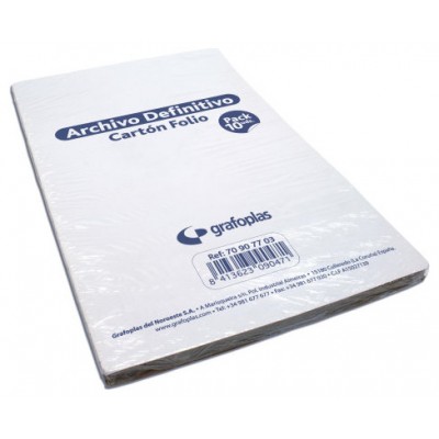 PACK 10 ARCHIVADORES DEFINITIVOS CARTON FOLIO 360X253X100MM BLANCO GRAFOPLAS 70907703 (Espera 4 dias) en Huesoi