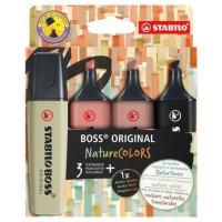 STABILO BOSS ORIGINAL NatureColors marcador 4 pieza(s) Punta de cincel Negro, Bronce, Marrón, Verde (Espera 4 dias) en Huesoi