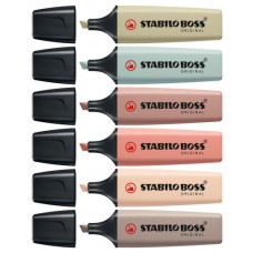 STABILO BOSS NatureColors marcador 6 pieza(s) Punta de cincel Negro, Bronce, Marrón, Verde, Gris, Verde claro (Espera 4 dias) en Huesoi