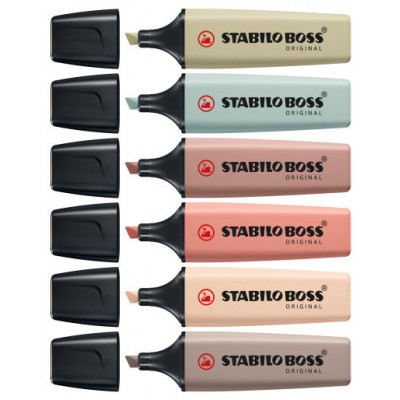 STABILO BOSS NatureColors marcador 6 pieza(s) Punta de cincel Negro, Bronce, Marrón, Verde, Gris, Verde claro (Espera 4 dias) en Huesoi