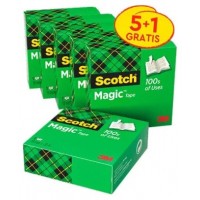 PACK 5+1 ROLLOS CINTA INVISIBLE 19MM X 33M MAGIC810P5+1 SCOTH 7100054673 (Espera 4 dias) en Huesoi