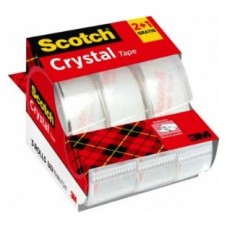 PACK 2+1 ROLLOS CINTA SUPERTRANSPARENTE 19MM × 7,5M CRYSTAL CON DISPENSADOR 6-1975C3 SCOTH 7100088402 (Espera 4 dias) en Huesoi