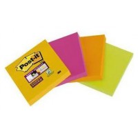 PACK 4 BLOCS 45 HOJAS NOTAS ADHESIVAS 47,6X47,6MM SUPER STICKY COLORES SURTIDOS 6910SSS-YPOG-EU POST-IT 7100172209 (Espera 4 dias) en Huesoi