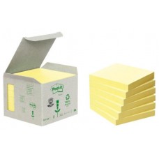 PACK 6 BLOCS 100 HOJAS NOTAS RECICLADAS ADHESIVAS 76X76MM AMARILLO CAJA CARTÓN 654-1B POST-IT 7100172252 (Espera 4 dias) en Huesoi