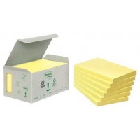 PACK 6 BLOCS 100 HOJAS NOTAS RECICLADAS ADHESIVAS 76X127MM CANARY YELLOW CAJA CARTÓN 655-1B POST-IT 7100172257 (Espera 4 dias) en Huesoi