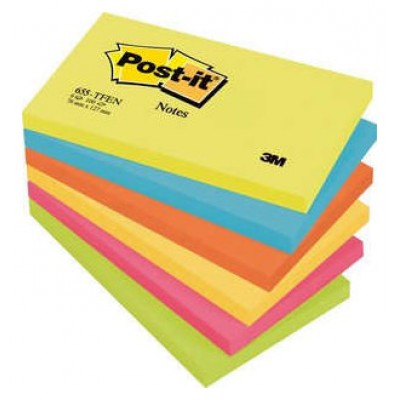 PACK 6 BLOCS 100 HOJAS NOTAS ADHESIVAS 76X127MM COLECCIÓN ENERGETIC 655-TFENN POST-IT 7100172314 (Espera 4 dias) en Huesoi