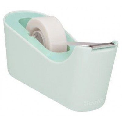 DISPENSADOR PORTARROLLOS C18 DE SOBREMESA COLOR MENTA CON ROLLO CINTA INVISIBLE 19MM X 33M MAGIC C18-M SCOTH 7100180400 (Espera 4 dias) en Huesoi