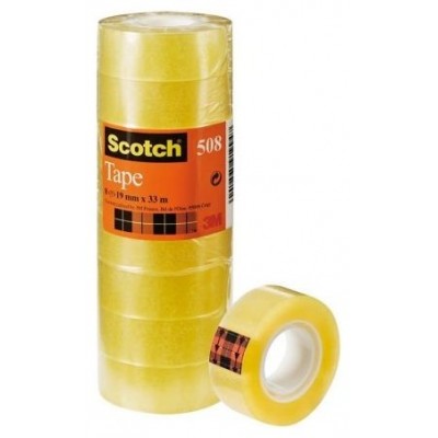 PACK 8 ROLLOS CINTAS ADHESIVAS TRANSPARENTE 19MM X 33M 508/1933 SCOTH 7100213205 (Espera 4 dias) en Huesoi