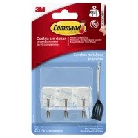 BLISTER 3 GANCHOS ADHESIVOS TRANSPARENTES PEQUEÑOS PUNTA ALAMBRE HASTA 225G COMMAND 17067CLR 3M 7100240178 (Espera 4 dias) en Huesoi