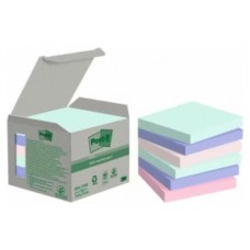 PACK 6 BLOCS 100 HOJAS NOTAS RECICLADAS ADHESIVAS 76X76MM COLORES SURTIDO PASTEL CAJA CARTÓN 654-1GB-N POST-IT 7100259123 (Espera 4 dias) en Huesoi