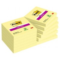 PACK 12 BLOCS 90 HOJAS NOTAS ADHESIVAS 76X76MM SUPER STICKY SIN ENCELOFANADO INDIVIDUAL 654-12SSCY-EU POST-IT 7100290155 (Espera 4 dias) en Huesoi