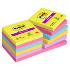 PACK 12 BLOCS 90 HOJAS NOTAS ADHESIVAS 76X76MM SUPER STICKY COLORES SURTIDOS ULTRA 654-12SSUC POST-IT 7100290156 (Espera 4 dias) en Huesoi