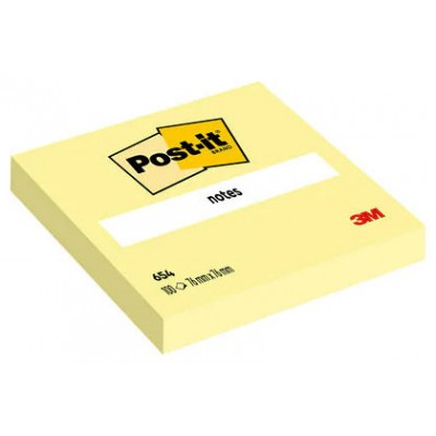 PACK 12 BLOCS 100 HOJAS NOTAS ADHESIVAS 76X76MM CANARY YELLOW SIN ENCELOFANADO INDIVIDUAL 654 POST-IT 7100290160 (Espera 4 dias) en Huesoi