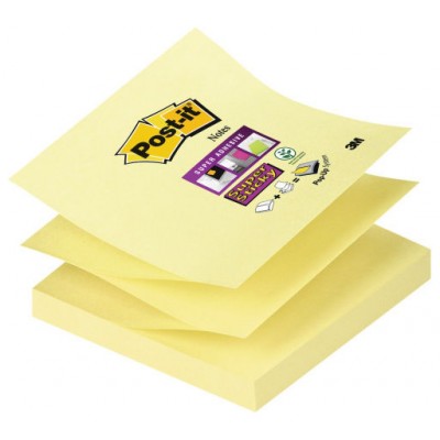 PACK 12 BLOCS 90 HOJAS Z-NOTES ADHESIVAS 76X76MM SUPER STICKY CANARY YELLOW CAJA CARTÓN R330-12SS-CY POST-IT 7100290161 (Espera 4 dias) en Huesoi