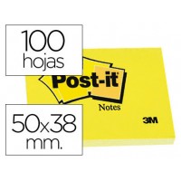 PACK 12 BLOCS 100 HOJAS NOTAS ADHESIVAS 38X51MM CANARY YELLOW SIN ENCELOFANADO INDIVIDUAL 653-E POST-IT 7100290163 (Espera 4 dias) en Huesoi