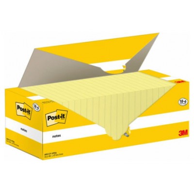 PACK 18+6 BLOCS 100 HOJAS NOTAS ADHESIVAS 76X127MM CANARY YELLOW CAJA CARTÓN 655-CY-VP24 POST-IT 7100317836 (Espera 4 dias) en Huesoi