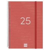 AGENDA 2025 BASIC YEAR E10 155X212MM SEMANA VISTA HORIZONTAL ROJO FINOCAM 741453025 (Espera 4 dias) en Huesoi