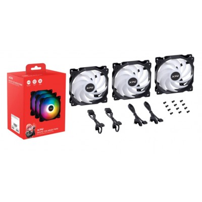 VENTILADOR CAJA XPG VENTO 120MM NEGRO RGB X3 en Huesoi