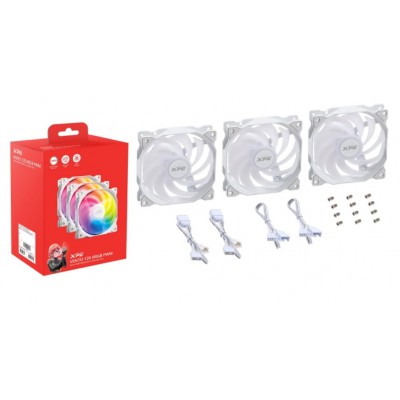 VENTILADOR CAJA XPG VENTO 120MM BLANCO RGB X3 en Huesoi