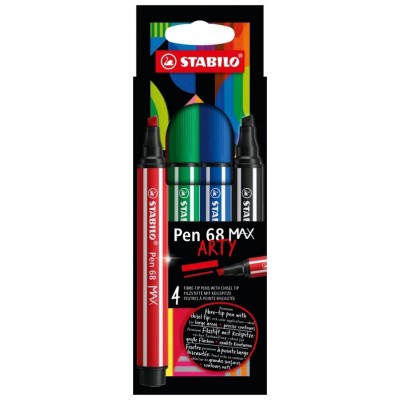 ESTUCHE ARTY CON 4 COLORES-ROTULADOR PREMIUM CON PUNTA BISELADA PEN 68 MAX STABILO 768/04-21 (Espera 4 dias) en Huesoi