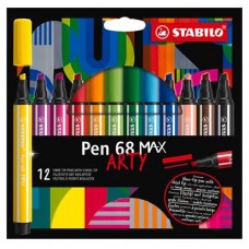 ESTUCHE ARTY CON 12 COLORES-ROTULADOR PREMIUM CON PUNTA BISELADA PEN 68 MAX STABILO 768/12-21 (Espera 4 dias) en Huesoi