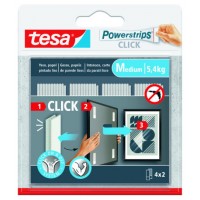 BLISTER TIRAS ADHESIVAS CUELGA OBJETOS POWERSTRIPS CLIK 5,4KG 4 PARES 80x20MM "M" TESA 77721-00001-00 (Espera 4 dias) en Huesoi