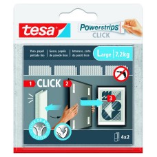 BLISTER TIRAS ADHESIVAS CUELGA OBJETOS POWERSTRIPS CLIK 7,2KG  4 PARES 85X20MM "L" TESA 77722-00001-00 (Espera 4 dias) en Huesoi