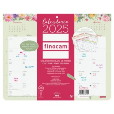 CALENDARIO 2025 PARED IMAN TRENDY DESIGN ESCRIBIR 250X200MM FINOCAM 787510125 (Espera 4 dias) en Huesoi