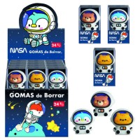 EXPOSITOR CON 24 GOMAS DE BORRAR ASTRONAUTAS-ANIMALES - NASA DOHE 79648 (Espera 4 dias) en Huesoi