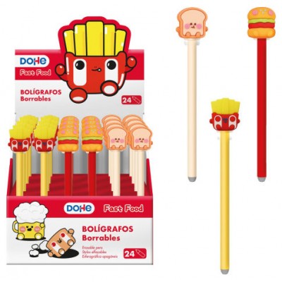 EXPOSITOR CON 24 BOLÍGRAFOS BORRABLES FAST FOOD DOHE 79688 (Espera 4 dias) en Huesoi